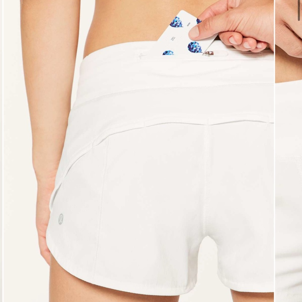 lululemon athletica White Athletic Shorts with Back Pocket